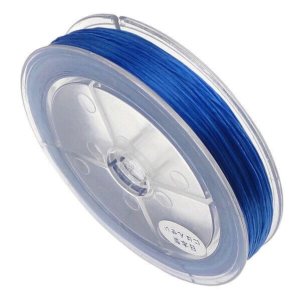 0.6mm Flat Elastic Stretchy Cord Thread Roll 75m Blue Beadacious