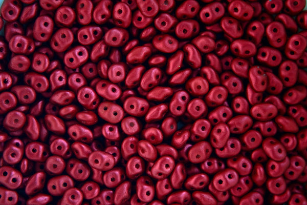 10g Matubo SuperDuo Czech Seed Beads 2.5x5mm Matte Metallic Lava