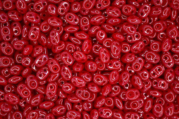 10g Matubo SuperDuo Czech Seed Beads 2.5x5mm Opal Red Dark Luster