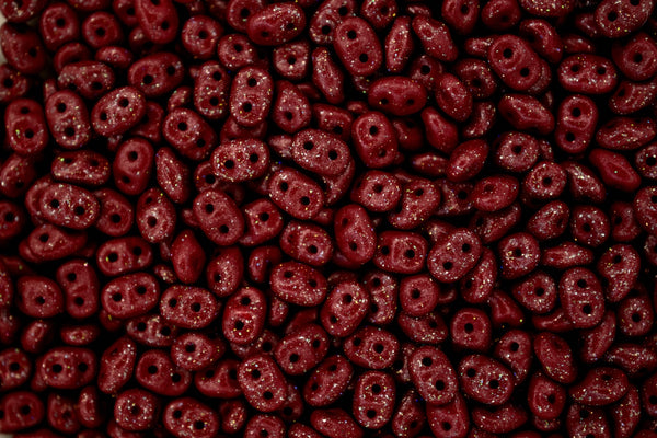 10g Matubo SuperDuo Czech Seed Beads 2.5x5mm Stardance Maroon