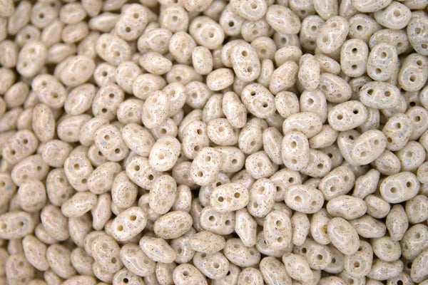 10g Matubo SuperDuo Czech Seed Beads 2.5x5mm Stardance Beige Travertine