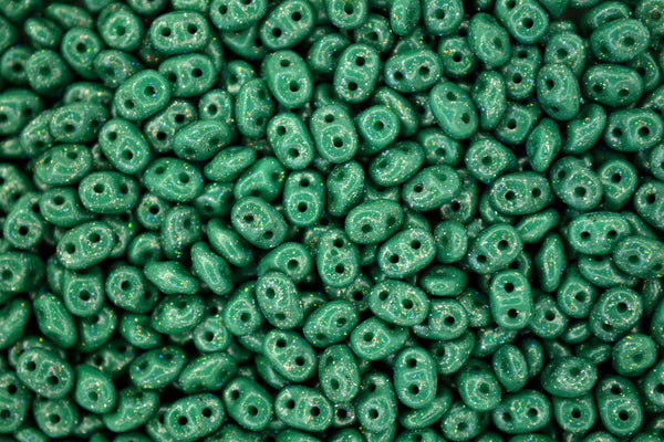 20g Matubo SuperDuo Czech Seed Beads 2.5x5mm Stardance Emerald