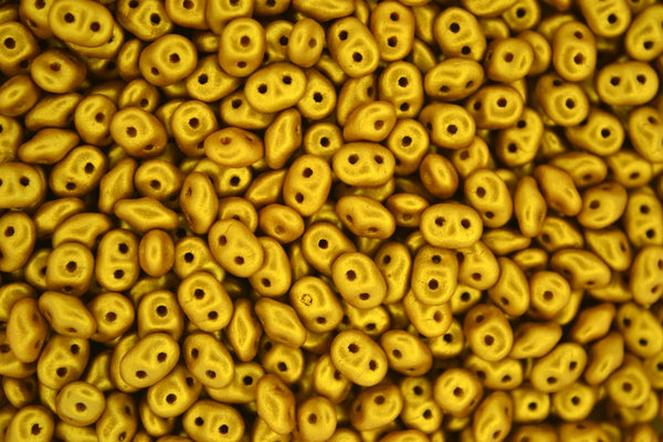 100g WHOLESALE Matubo SuperDuo Czech Seed Beads 2.5x5mm Gold Shine Yellow Sun