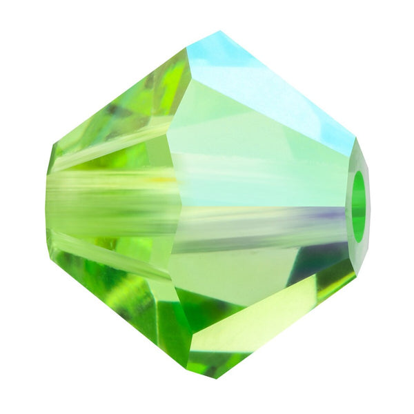 42x Preciosa MC Bicone Rondell/Diamond Czech Seed Beads 3mm Peridot AB