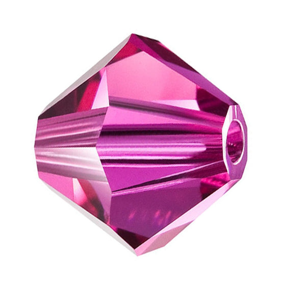 42x Preciosa MC Bicone Rondell/Diamond Czech Seed Beads 3mm Fuchsia