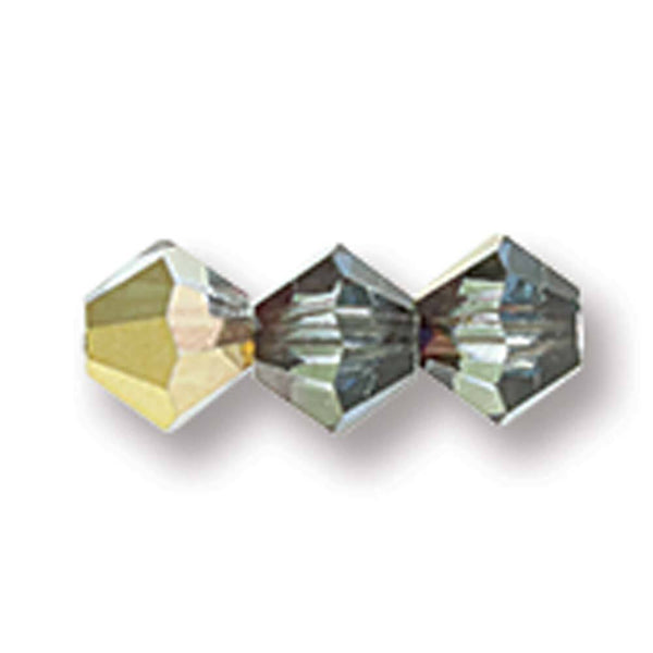 21x Preciosa MC Bicone Rondell/Diamond Czech Seed Beads 6mm Crystal Aurum Half
