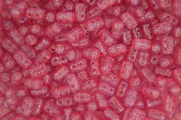 10g Matubo Rulla Czech Seed Beads 3x5mm Crystal Frozen Peach Matte