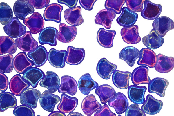 10g Matubo Ginko Duo Czech Seed Beads 7.5x7.5mm Summer Rainbow Dark Blue