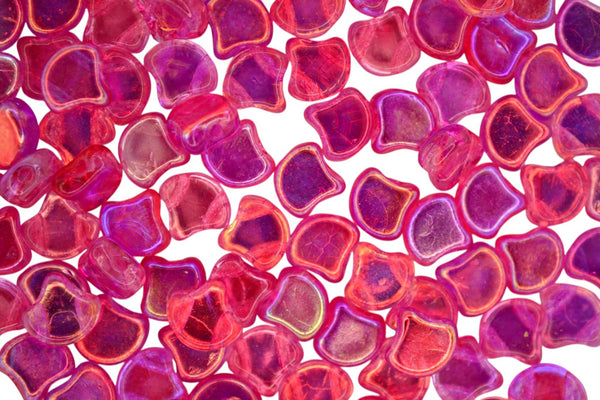 10g Matubo Ginko Duo Czech Seed Beads 7.5x7.5mm Summer Rainbow Pink