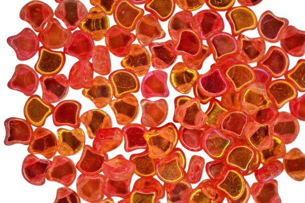 10g Matubo Ginko Duo Czech Seed Beads 7.5x7.5mm Summer Rainbow Orange