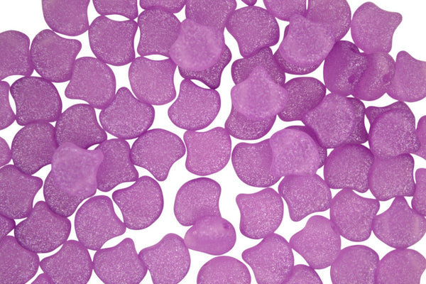 10g Matubo Ginko Duo Czech Seed Beads 7.5x7.5mm Crystal Frozen Violet Matte