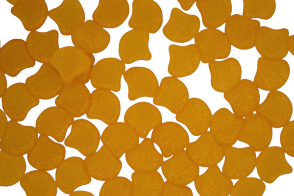 10g Matubo Ginko Duo Czech Seed Beads 7.5x7.5mm Crystal Frozen Lemon Matte