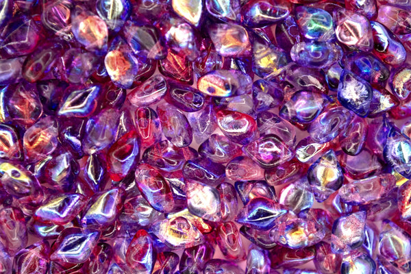 10g Matubo Gemduo Czech Seed Beads 5x8mm Summer Rainbow Light Violet