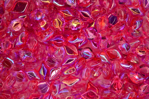 10g Matubo Gemduo Czech Seed Beads 5x8mm Summer Rainbow Pink