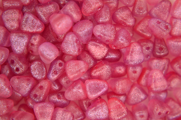 10g Matubo Nib-Bit Czech Beads 5x6mm Crystal Frozen Peach Matte