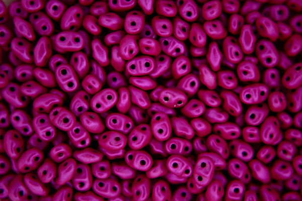 5g Matubo MiniDuo Czech Seed Beads 2x4mm Alucolour Magenta