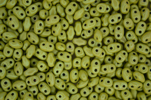 5g Matubo MiniDuo Czech Seed Beads 2x4mm Alucolour Linden Green