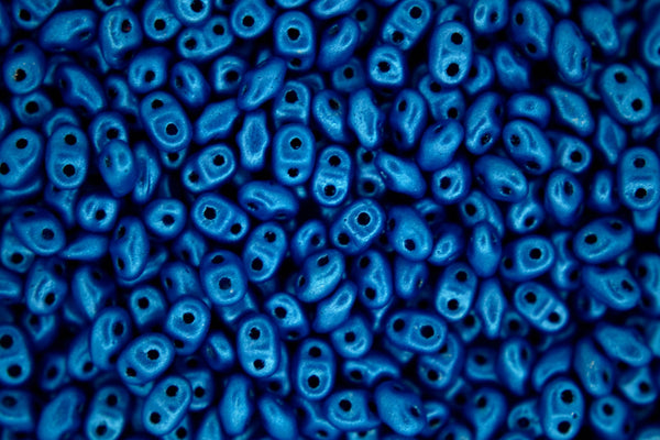 5g Matubo MiniDuo Czech Seed Beads 2x4mm Alucolour Sky Blue