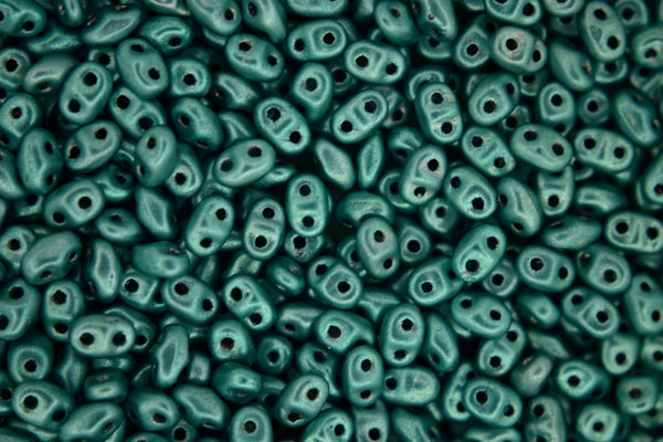5g Matubo MiniDuo Czech Seed Beads 2x4mm Alucolour Mint