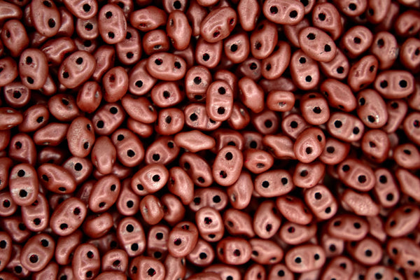 5g Matubo MiniDuo Czech Seed Beads 2x4mm Alucolour Terracotta