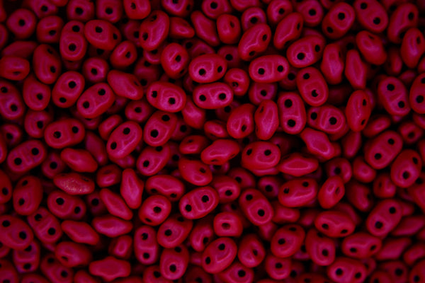 5g Matubo MiniDuo Czech Seed Beads 2x4mm Alucolour Hot Pink