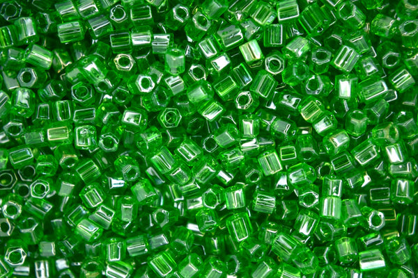 10g TOHO 8/0 Hexagon Japanese Seed Beads 3mm 108 Transparent Peridot Luster