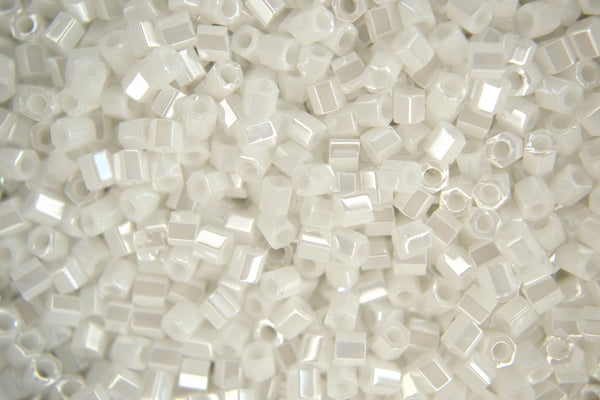 10g TOHO 8/0 Hexagon Japanese Seed Beads 3mm 121 Opaque White Luster