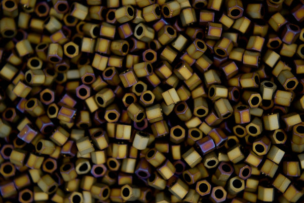 10g TOHO 8/0 Hexagon Japanese Seed Beads 3mm 614 Matte Color Iris Brown