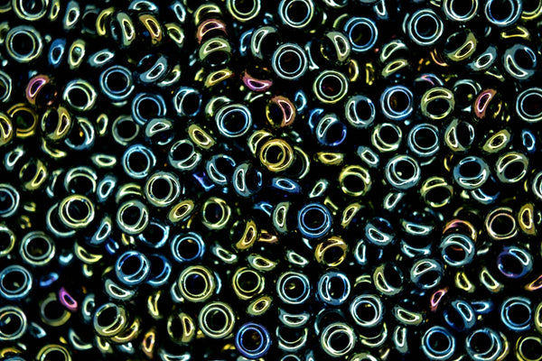 5g TOHO 6/0 Demi Japanese Seed Beads 4mm 84 Metallic Iris Green/Brown