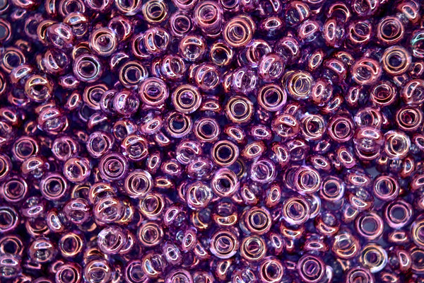 5g TOHO 6/0 Demi Japanese Seed Beads 4mm 205 Gold Lustered Dark Amethyst
