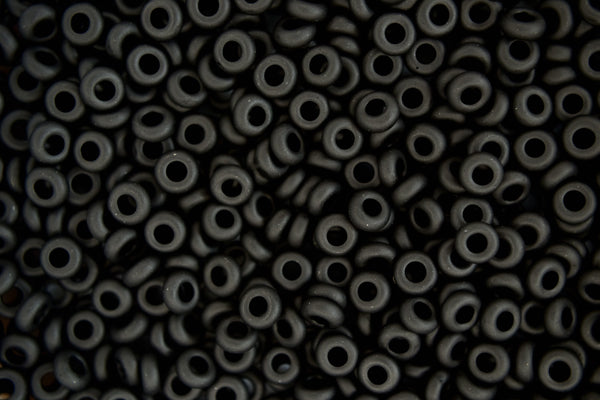 5g TOHO 6/0 Demi Japanese Seed Beads 4mm 49F Opaque Frosted Jet