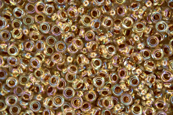 5g TOHO 6/0 Demi Japanese Seed Beads 4mm 994 Gold Lined Crystal Rainbow