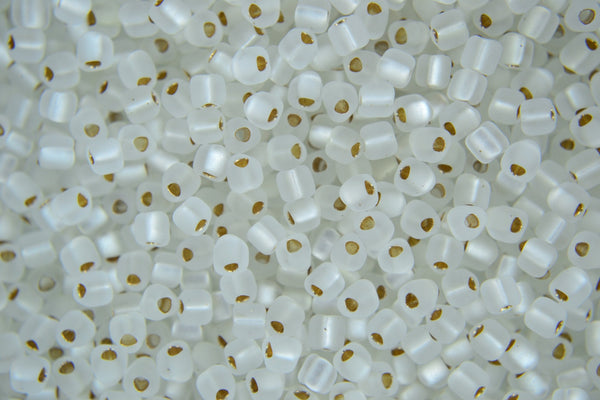 10g MIYUKI 8/0 Triangle Japanese Seed Beads 3mm 1101F Matte Silver Lined Crystal