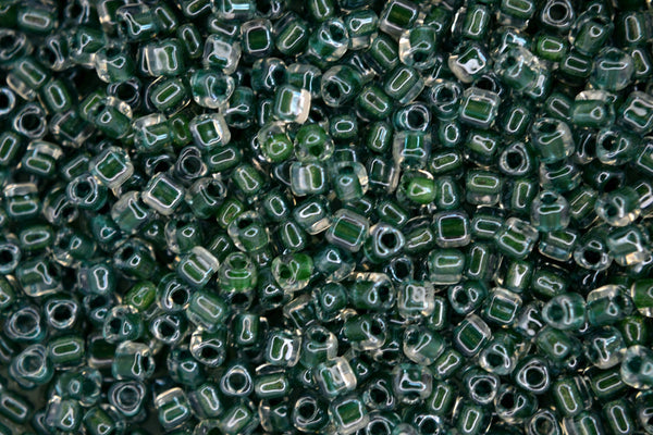 10g MIYUKI 8/0 Triangle Japanese Seed Beads 3mm 1117 Color Lined Teal