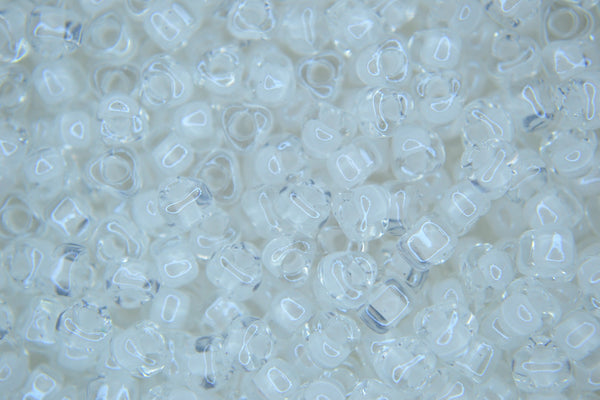 10g MIYUKI 5/0 Triangle Japanese Seed Beads 5mm 1104 Color Lined White