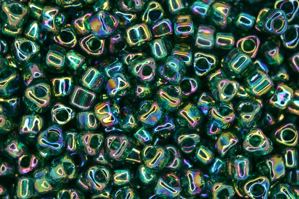 10g MIYUKI 5/0 Triangle Japanese Seed Beads 5mm 1159 Iris Teal