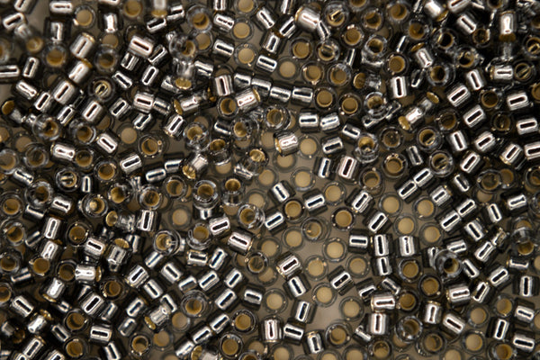 7.2g MIYUKI 11/0 Delica Japanese Seed Beads 1.6mm DB048 Silver Lined Gray