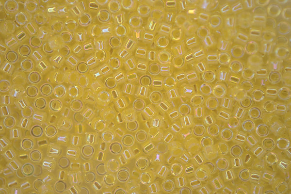 7.2g MIYUKI 11/0 Delica Japanese Seed Beads 1.6mm DB053 Lined Pale Yellow AB