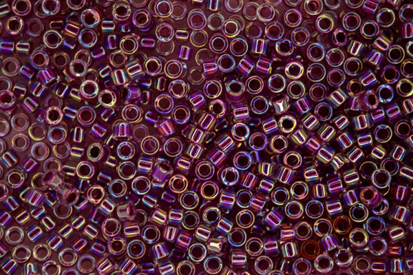 7.2g MIYUKI 11/0 Delica Japanese Seed Beads 1.6mm DB056 Lined Magenta AB