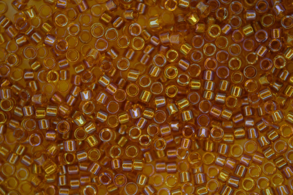 7.2g MIYUKI 11/0 Delica Japanese Seed Beads 1.6mm DB065 Lined Topaz AB