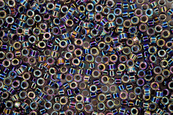 7.2g MIYUKI 11/0 Delica Japanese Seed Beads 1.6mm DB086 Lined Dark Blue AB