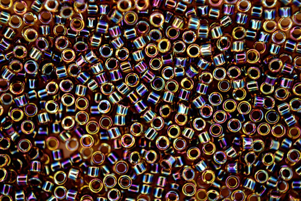 7.2g MIYUKI 11/0 Delica Japanese Seed Beads 1.6mm DB087 Rootbeer Amber AB