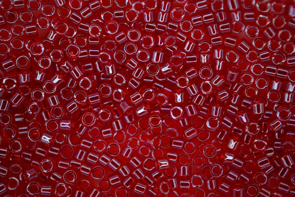 7.2g MIYUKI 11/0 Delica Japanese Seed Beads 1.6mm DB098 Transparent Light Siam Luster