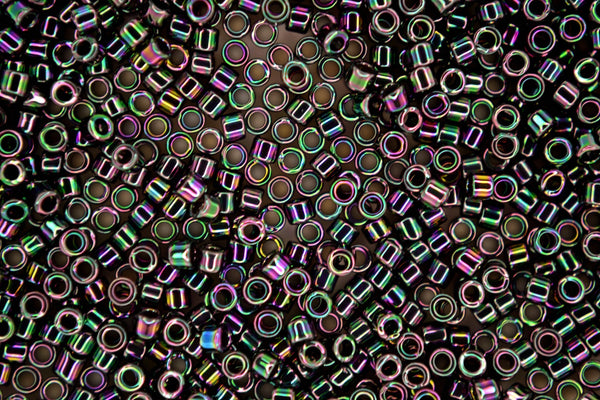 7.2g MIYUKI 11/0 Delica Japanese Seed Beads 1.6mm DB1001 Metallic Purple Green Gold Iris