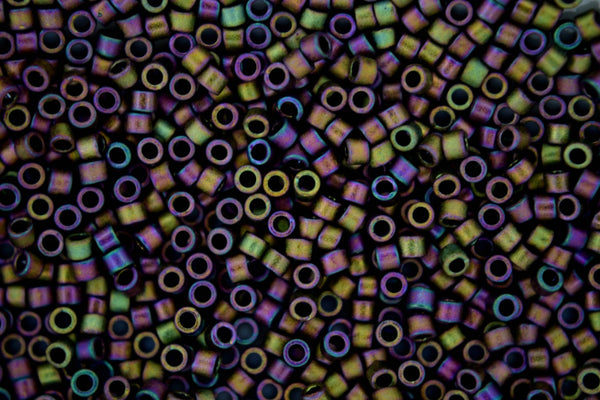 7.2g MIYUKI 11/0 Delica Japanese Seed Beads 1.6mm DB1056 Matte Metallic Rose Gold Iris