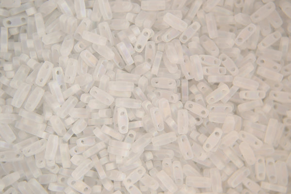 5g MIYUKI Quarter Tila Japanese Glass Beads 5x1.2mm 9131FR Matte Transparent Crystal AB
