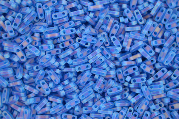 5g MIYUKI Quarter Tila Japanese Glass Beads 5x1.2mm 9149FR Matte Transparent Capri Blue AB