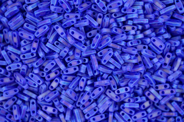 5g MIYUKI Quarter Tila Japanese Glass Beads 5x1.2mm 9151FR Matte Transparent Cobalt AB