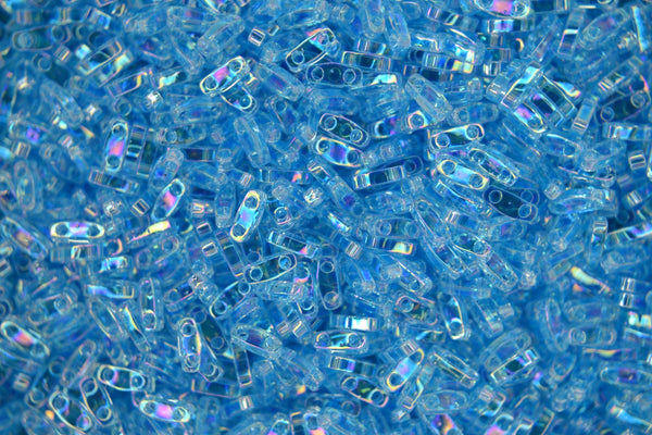 5g MIYUKI Quarter Tila Japanese Glass Beads 5x1.2mm 9260 Transparent Aqua AB
