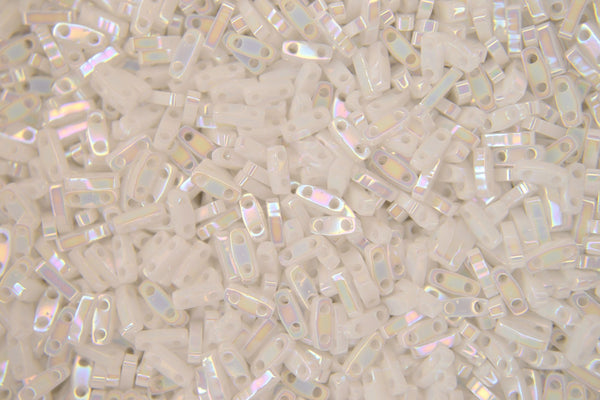 5g MIYUKI Quarter Tila Japanese Glass Beads 5x1.2mm 9471 Opaque Pearl White